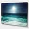 Designart - Green Ocean Waves under Dark Sky - Sea & Shore Photographic on wrapped Canvas